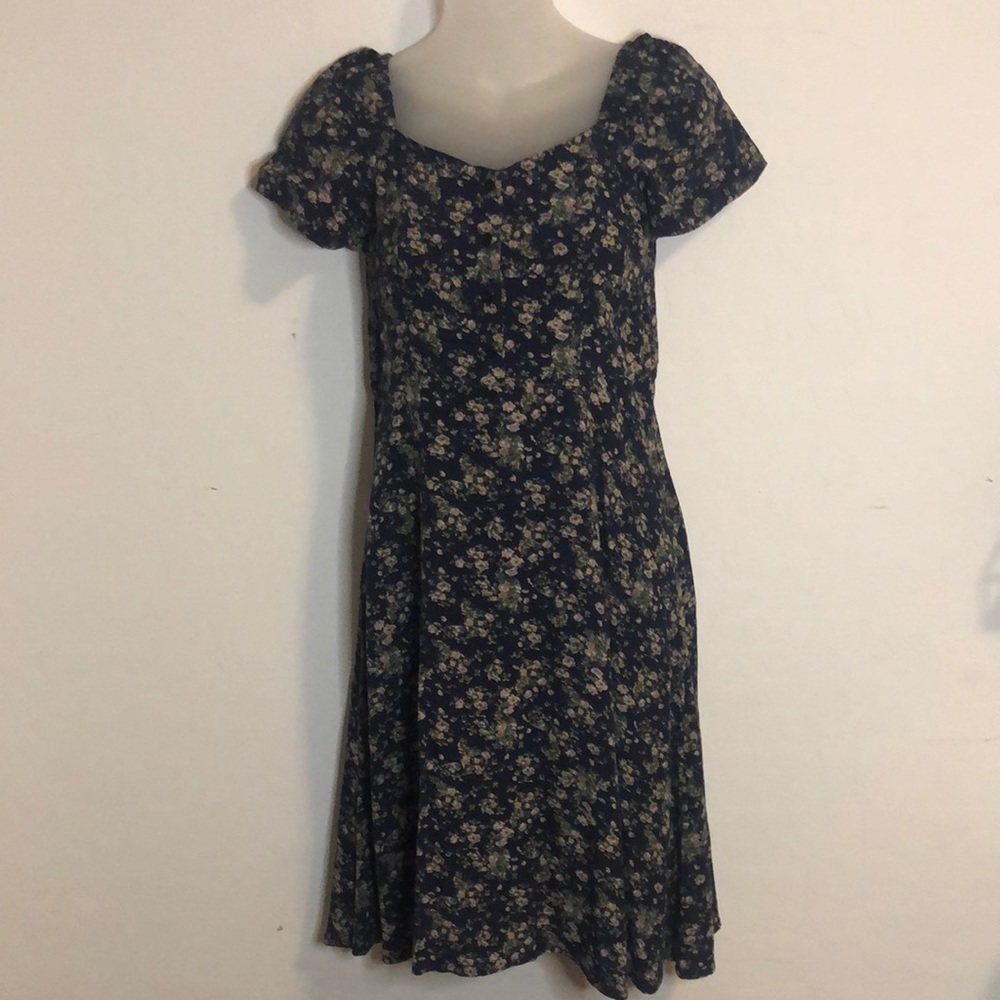 Treasure & Bond navy blue floral dress, size M (8-10).